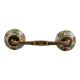 Pea Green Leaf Flower Ceramic Bridge Handle